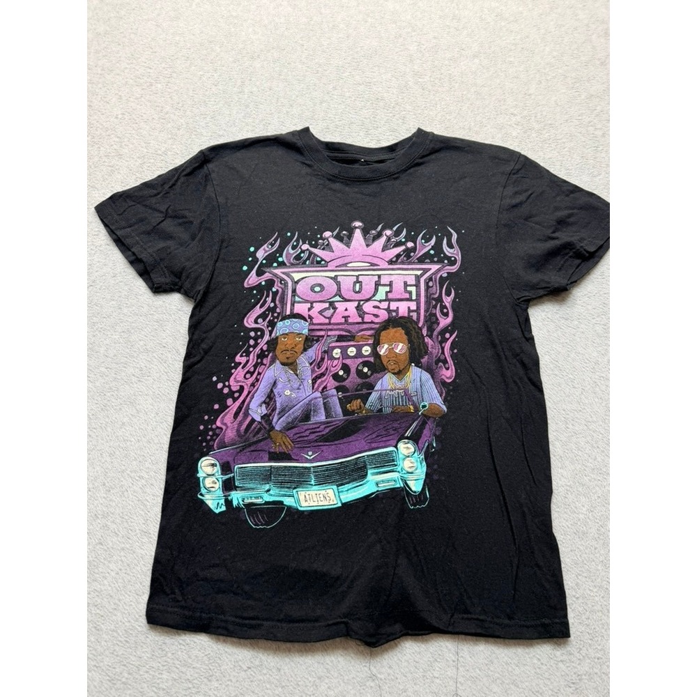 OutKast ATLiens Graphic T-Shirt Mens Small Black Hip Hop Tee Andre 3000 Big Boi